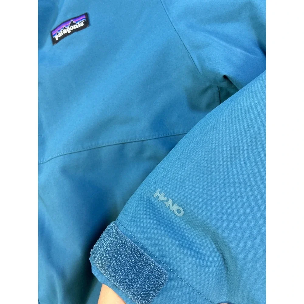 Patagonia Kids H2No Insulated Fleece Lined Waterproof Parka Jacket Blue Large 12